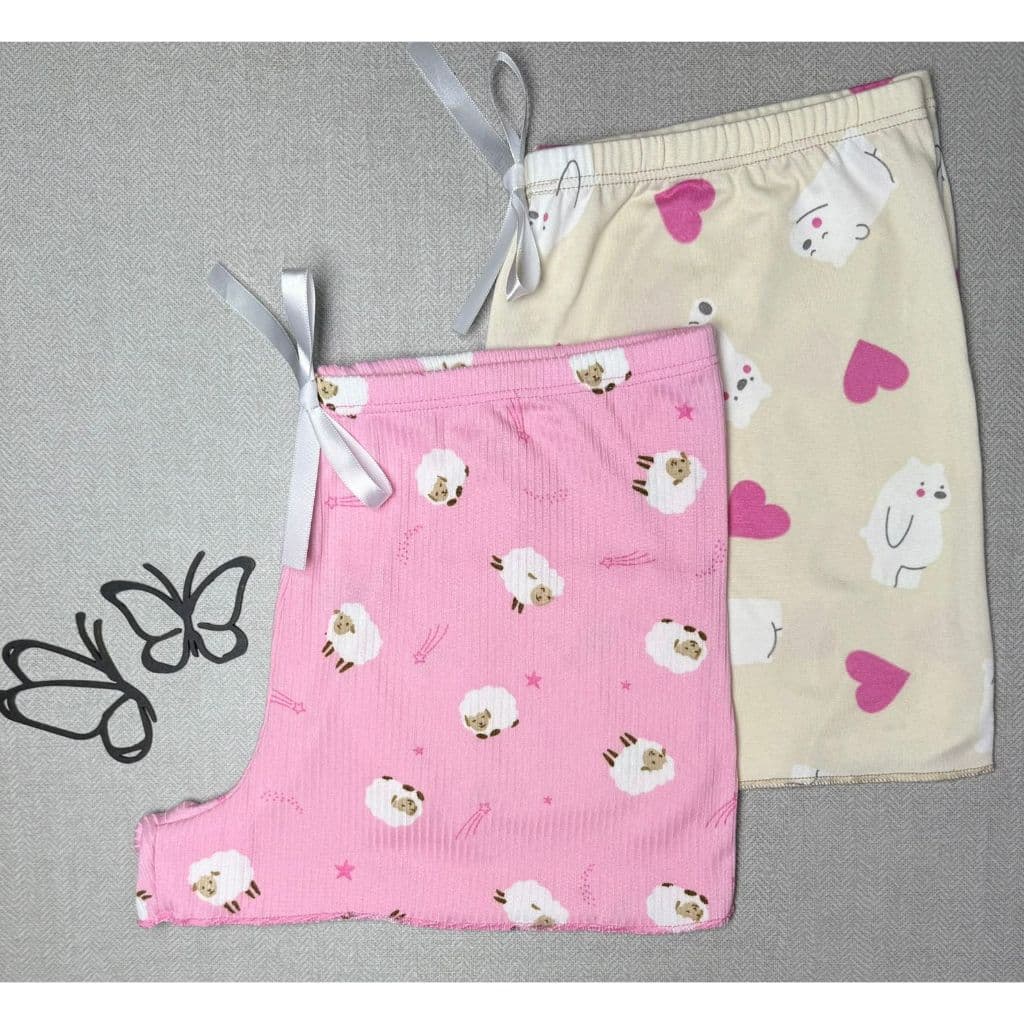 Kit 2 Shorts de Dormir Suede Confortável Feminino Algodão