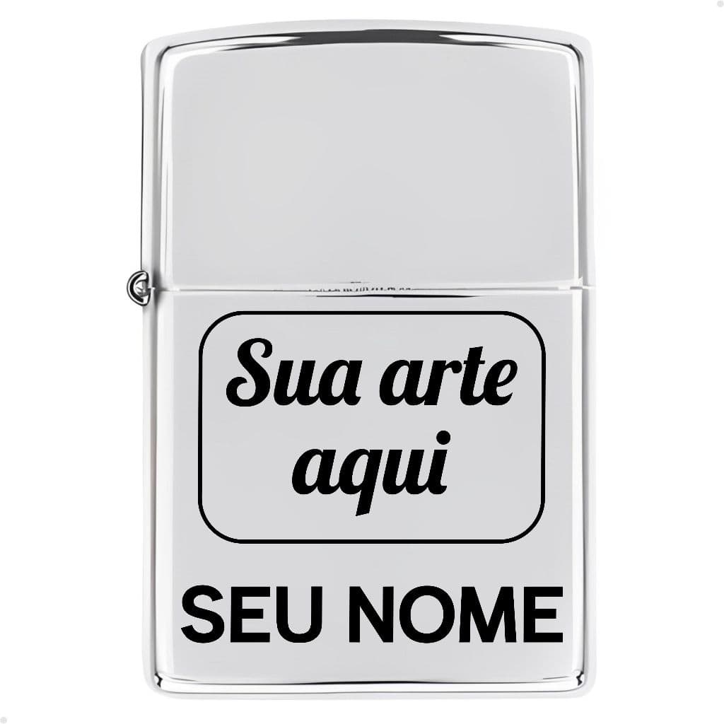 Isqueiro Clássico de Metal Personalizado C/ Nome Arte Ou Logo Vintage