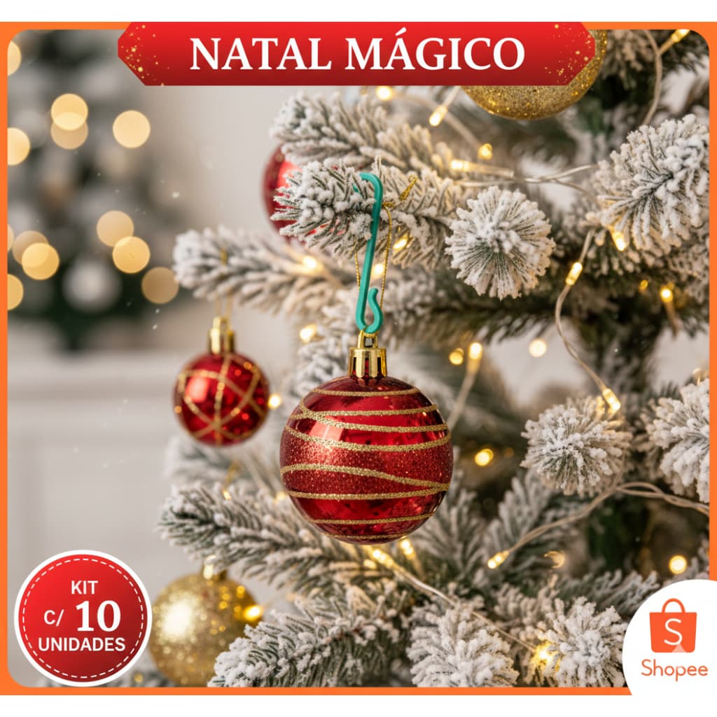 Kit Ganchos Decorativos para Árvore de Natal - Organize e Decore!