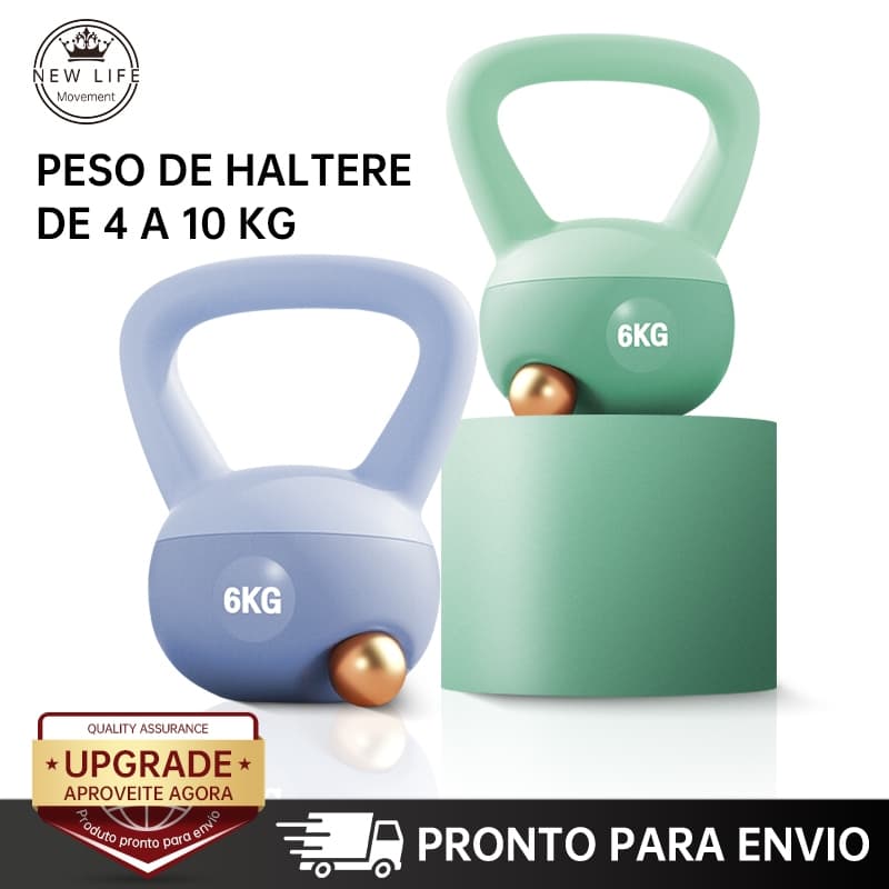 Kettlebell Emborracha 4kg a 10kg Treino Funcional Academia Musculação Peso Fitness Casa Exercício