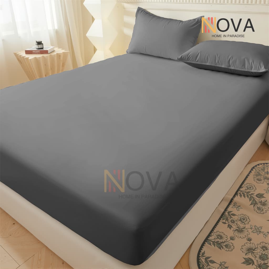 Novo dark gray estilo cor sólida Jogo De Lençol 02 e 03  Peças Não Desbota SOLTEIRO CASAL QUEEN Percal