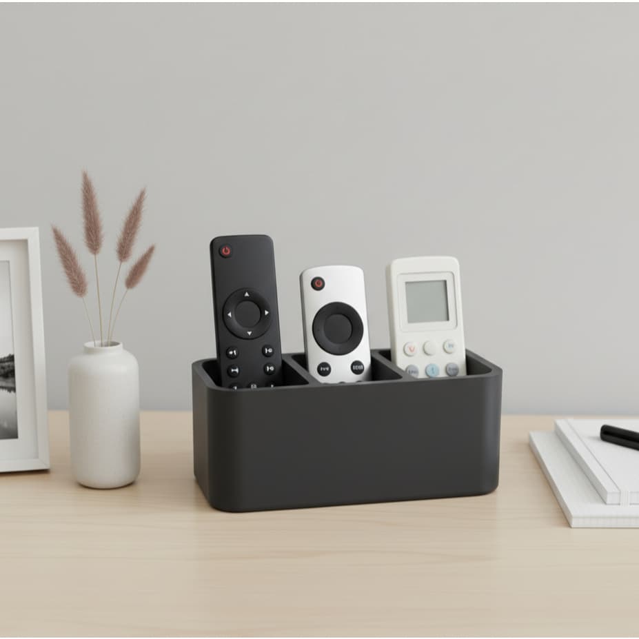 Organizador de Controles Remotos de Mesa – Suporte Moderno Minimalista para TV, Ar-Condicionado Com 3 Divisórias