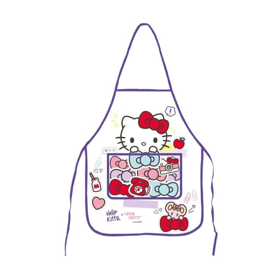 Avental escolar com bolso, Hello Kitty, Leonora - PT 1 UN