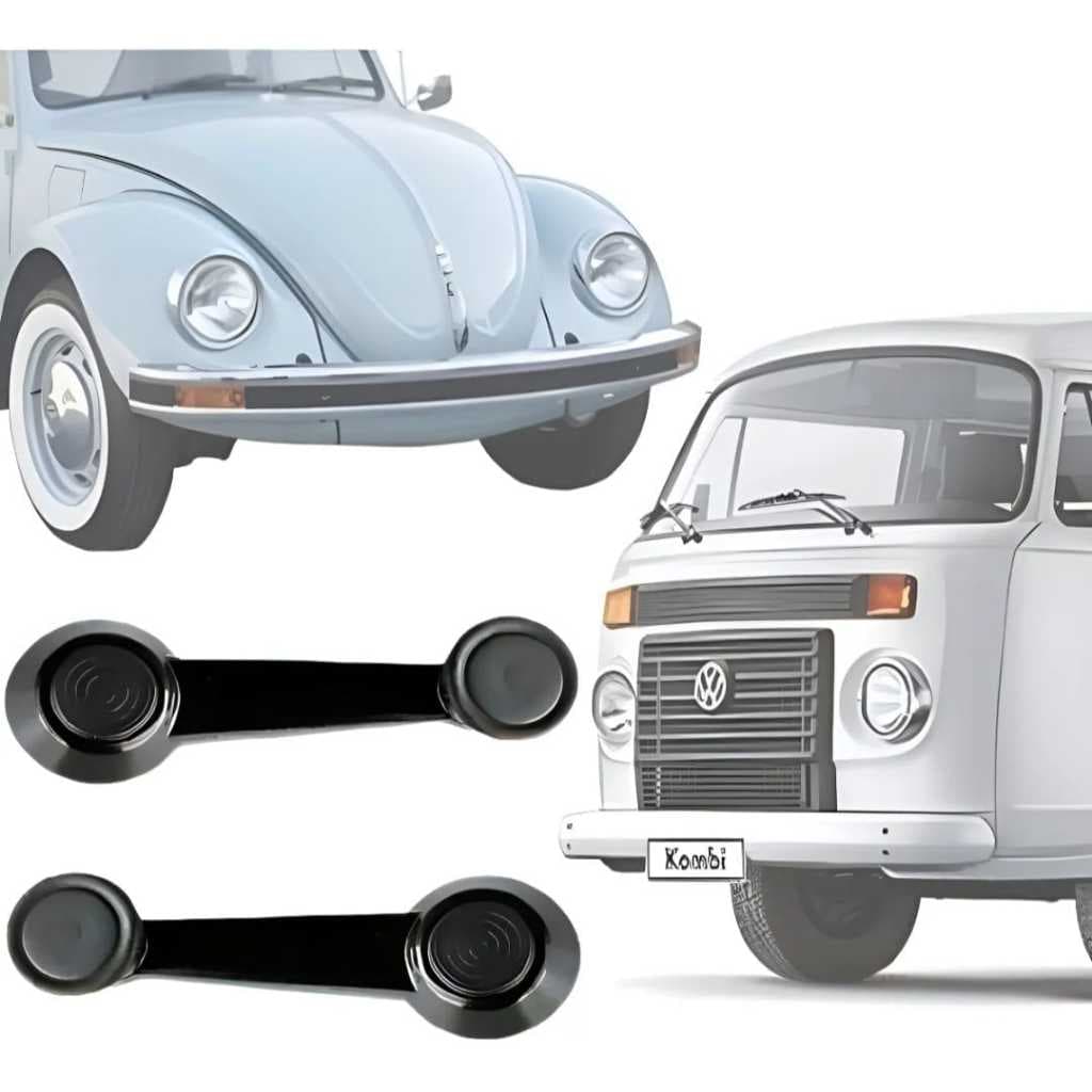 Par de Manivela vidro  Metal Fusca Kombi  Caminhões  1977 a 1983 Preta