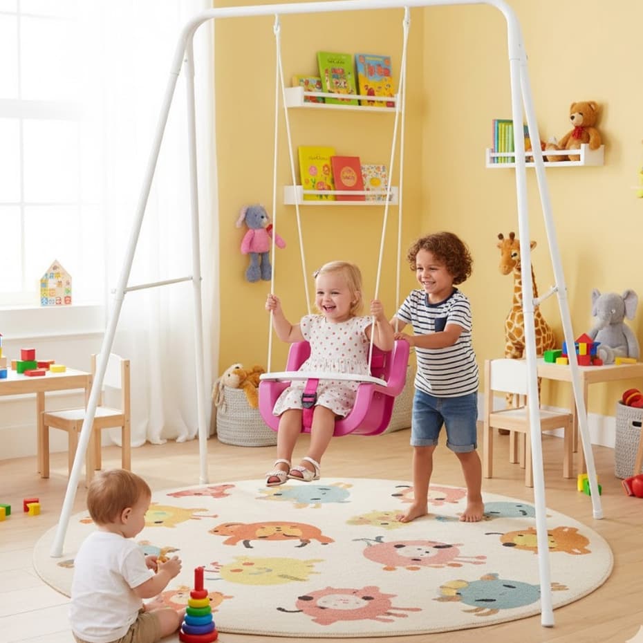 KIT Balanço Infantil Com Suporte Para Apartamentos E Áreas Lazer Fácil instalação Super seguro INMETRO
