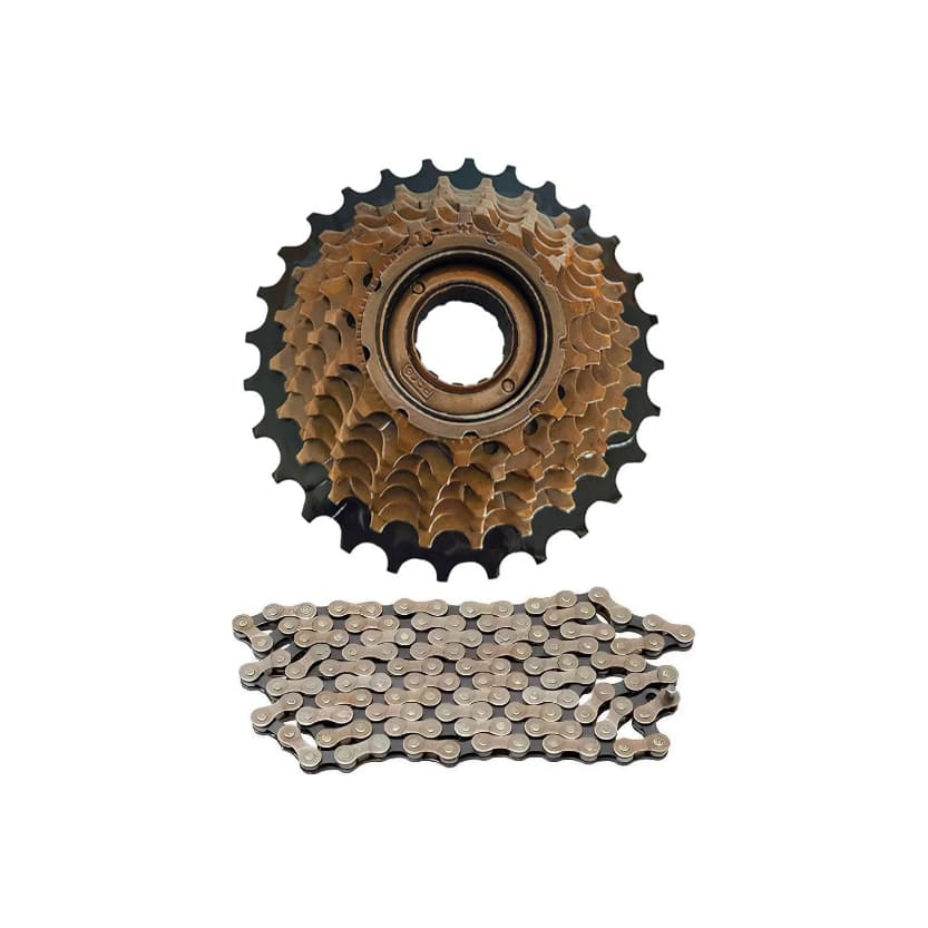 Kit Catraca Roda Livre 7v 21v Rosca Indexada + Corrente fina Bike Mtb