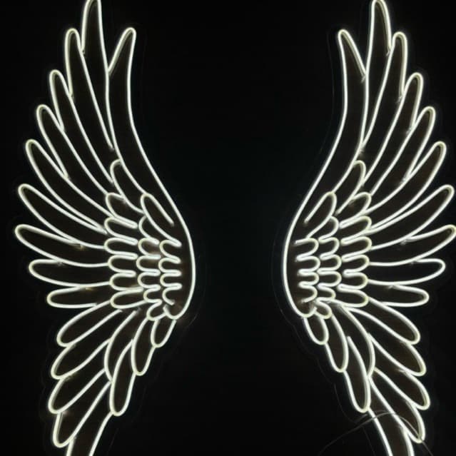 Asa anjo neon Led para cenário instagramavel festa eventos 85cm