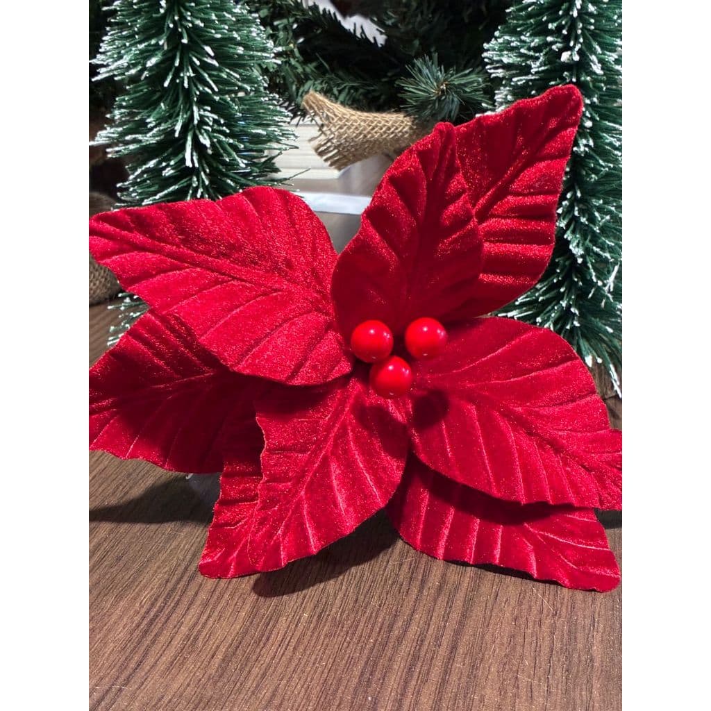 kit c/2 Flor de Natal Bico de Papagaio para arranjo natalino, folhagens decorativas