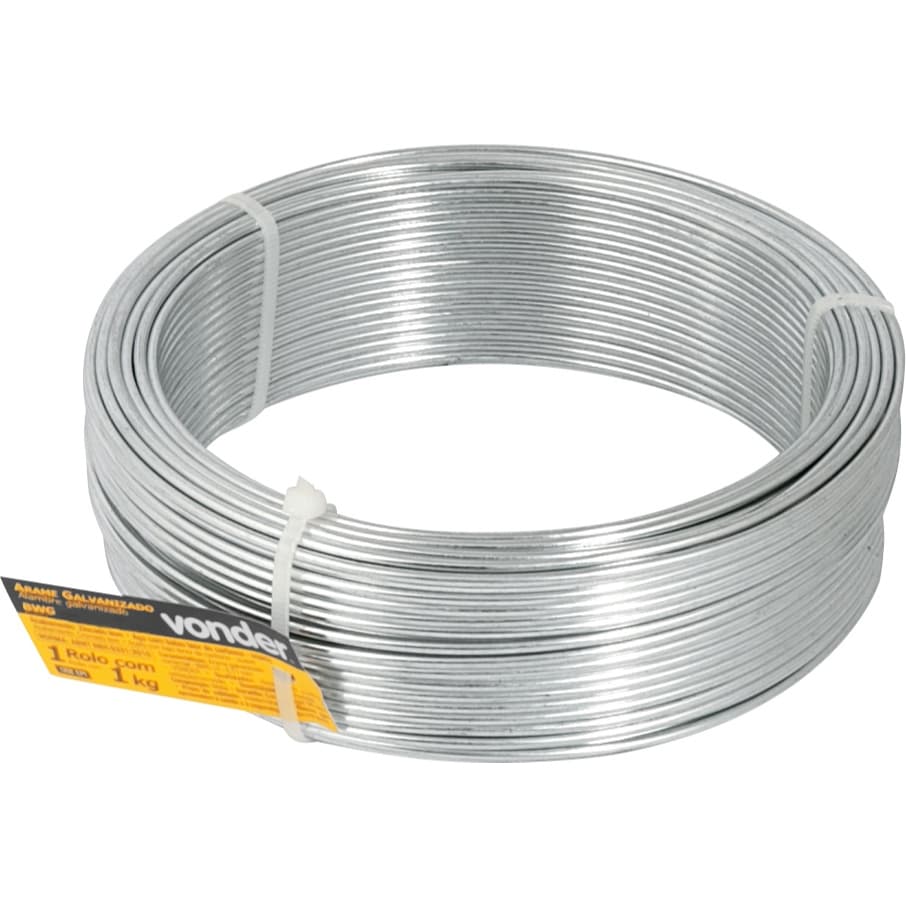 Arame galvanizado, comercial, BWG 22 0,71 mm, VONDER - 3 KG