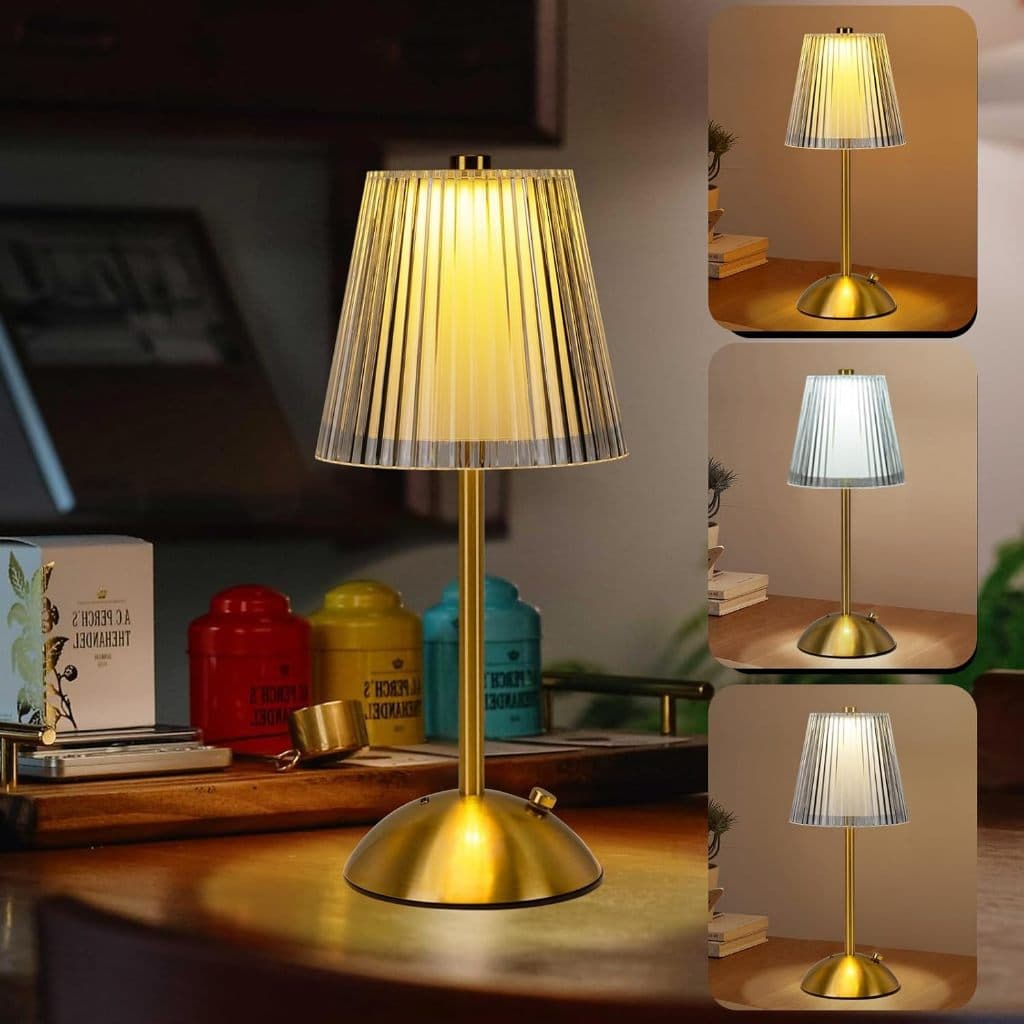 Luminária Abajur Mesa Led Ajustável Sem Fio Recarregável 3 Cores