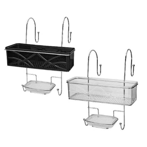 Porta Shampoo e Saboneteira para Pendurar no Box Preto ou Cristal Niquelart 564