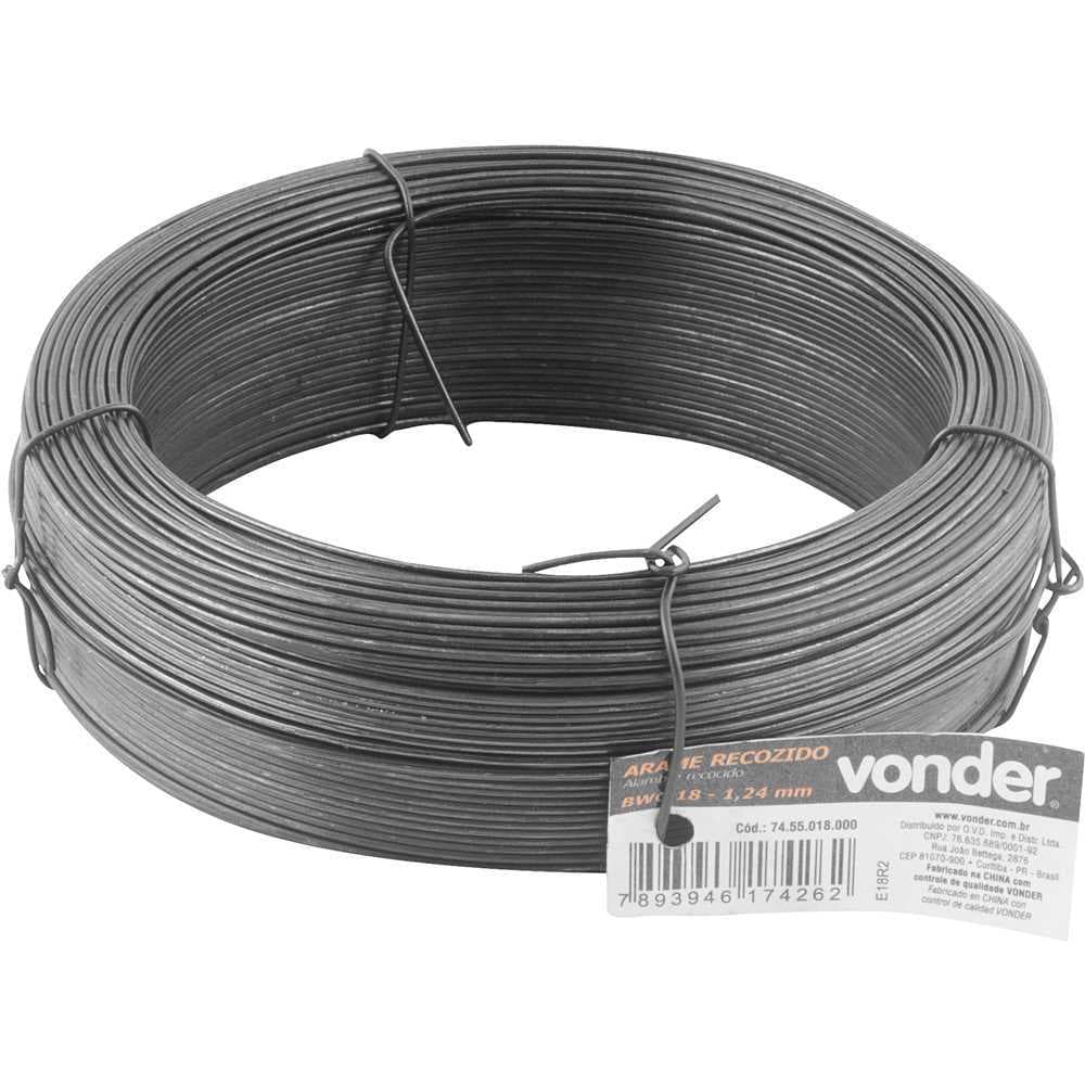 ARAME PRETO RECOZIDO CONSTRUÇÃO CIVIL BWG 18 1,24 mm VONDER - 1 QUILO