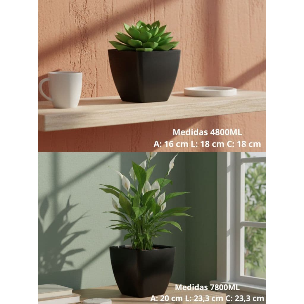 KIT VASOS PARA PLANTAS ELEGANCE PLÁSTICO 3800ML OU 7800ML