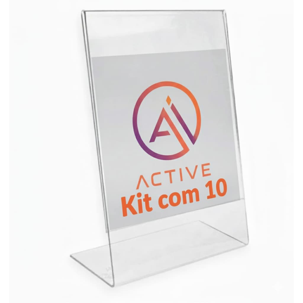 Display Porta Folha MESA L Mesa Balcão Kit c/ 10 unid. em Acrilico