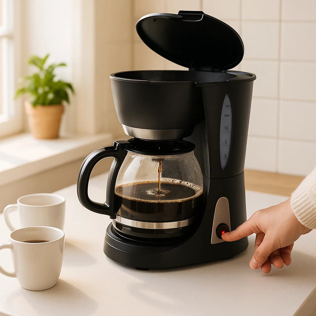 Cafeteira Elétrica 1,2L 127v 800w Preta Faz Café Expresso Portátil Rápida Prática Chaleira Filtro Cozinha