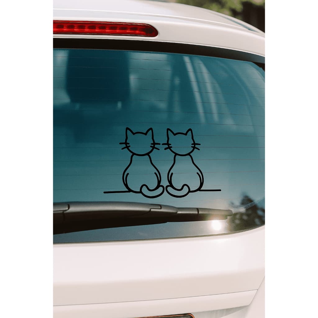 Adesivo de Gatos Duplos 🐾 para decoração parede carro vidro de carro