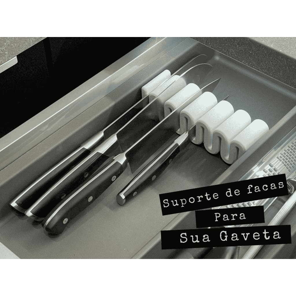 Organizador de Facas Modular p/ Gaveta – Suporte Antiderrapante, Design Premium, Cozinha Moderna