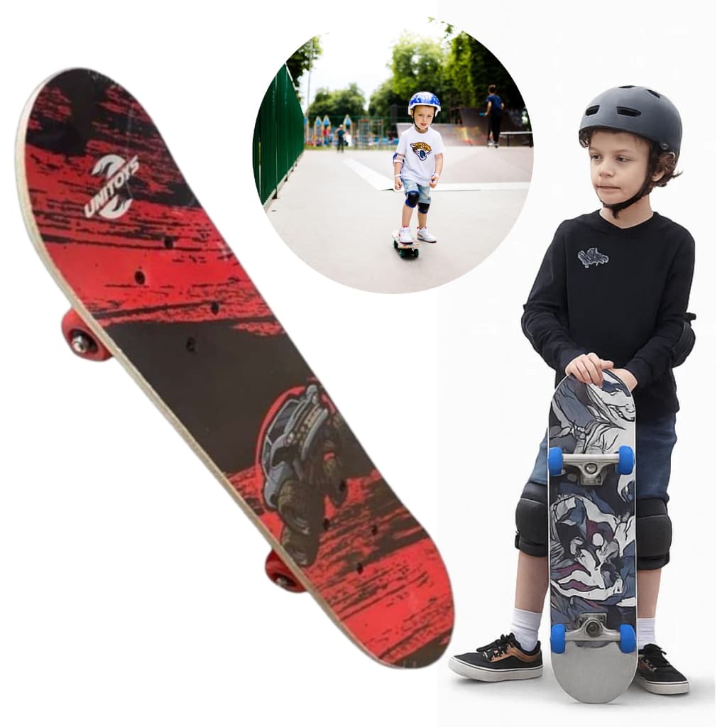 Skate Completo Montado Game Craft Roblo 60cm Iniciante Envio aleatório INMETRO UNITOYS