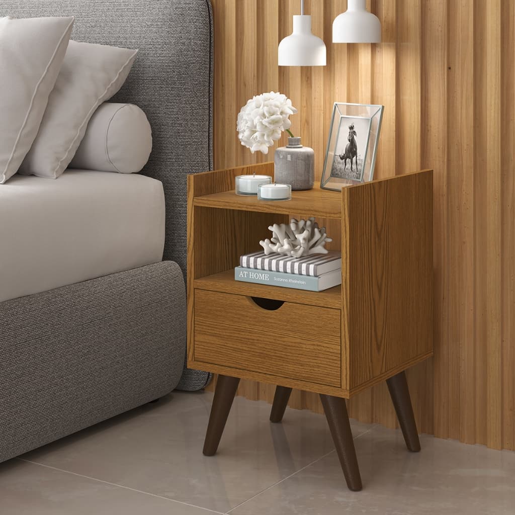 Mesinha de Cabeceira de Cama Organizadora Compacta Retro Criado