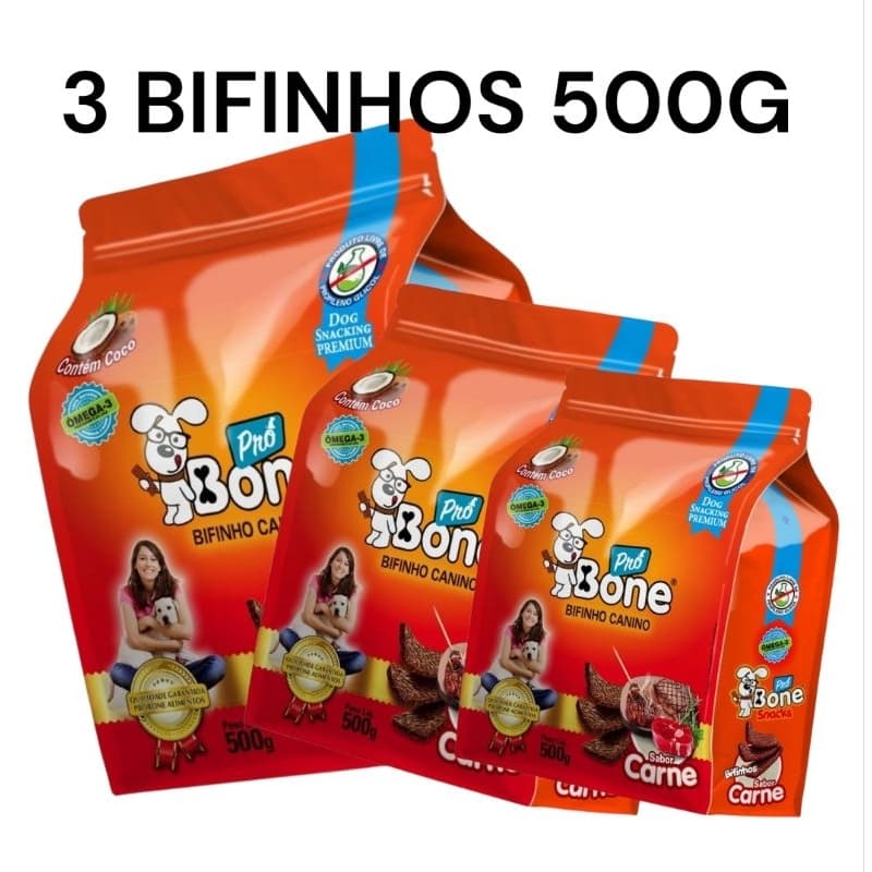 Bifinhos Pró Bone Carne Alimento para Cães 1,5kg