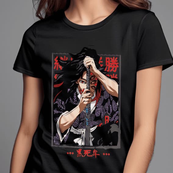 camisa camiseta T-Shirt Estampa Kokushibo Anime Mangá Visual Street Aesthetic Japão Algodão Premium