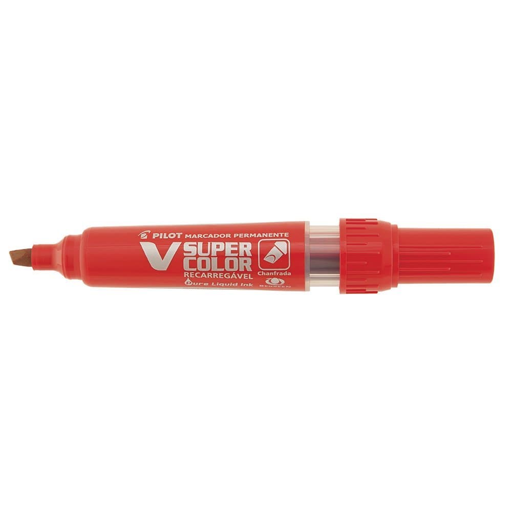 Pincel Atomico Marcador permanente V SUPER COLOR Pilot Vermelho  recarregavel