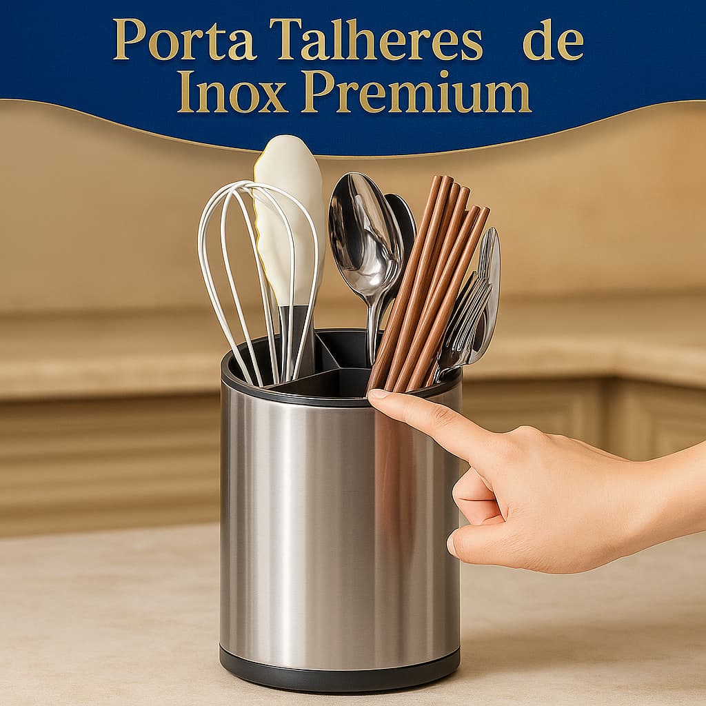 Porta Talheres Inox com Dreno Secagem Rápida Design Compacto Organizador Cozinha