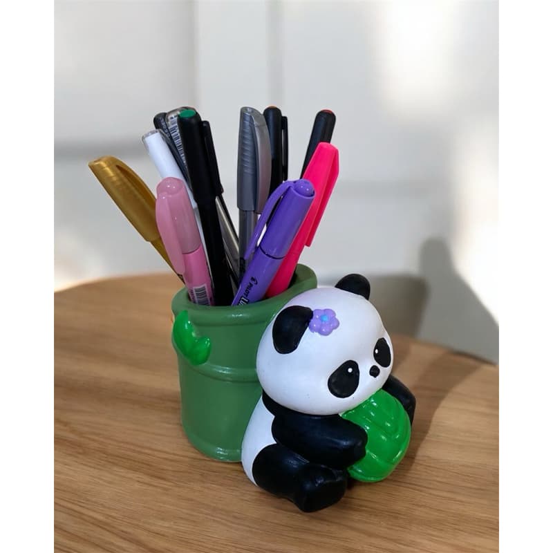 Vaso Panda Porta Pincel Maquiagem Porta Lápis Porta Caneta Decoração Quarto Sala Banheiro