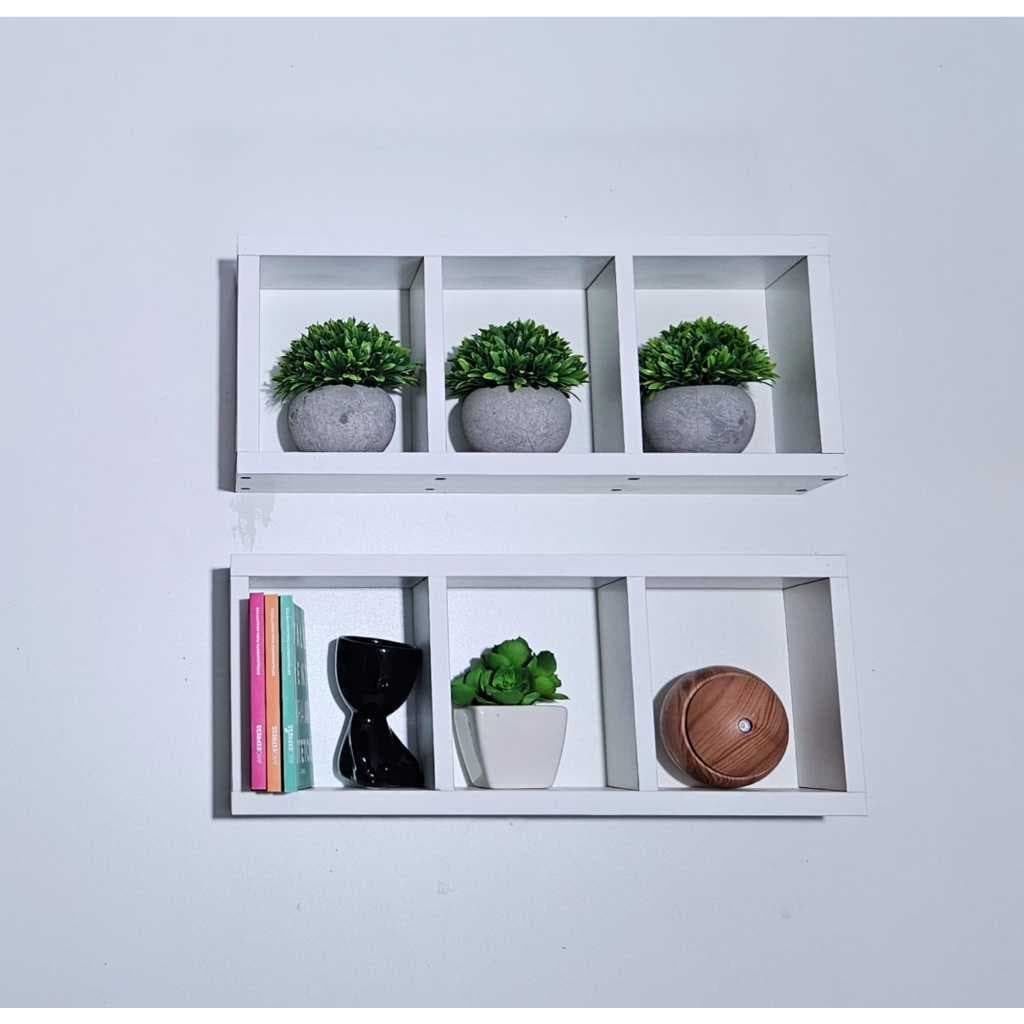Kit com 2 nichos para decoração, organização da casa, quarto, sala, cozinha, banheiro 50x20x10cm