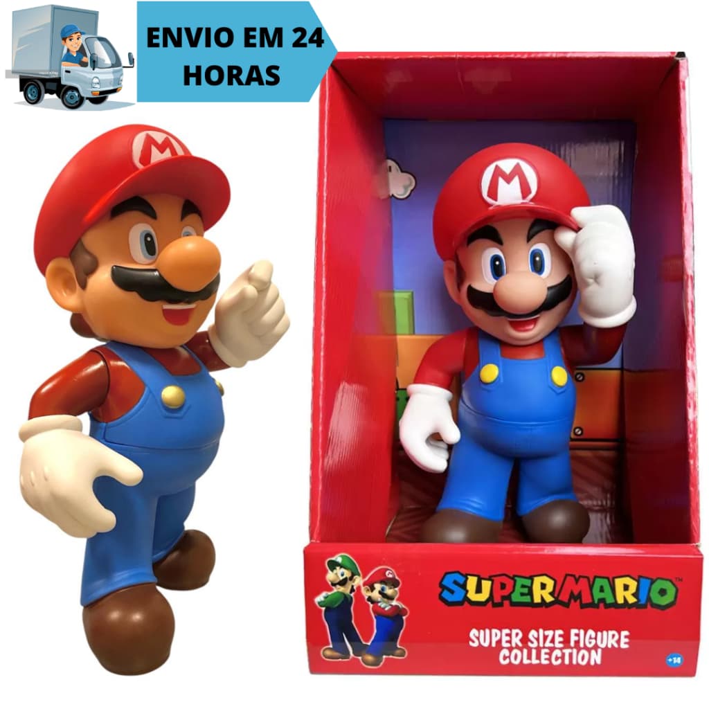 Boneco Super Mario Bros Baseball 30cm Edição Especial Beisebol ORIGINAL Mário Gigante
