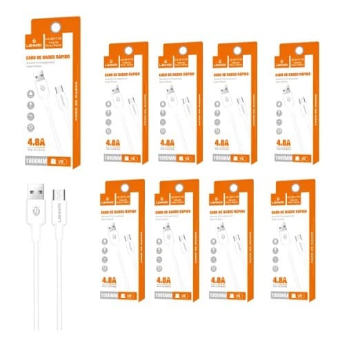 Kit 10 Cabos Micro Usb V8 Carregador Atacado Revenda Nota Fiscal