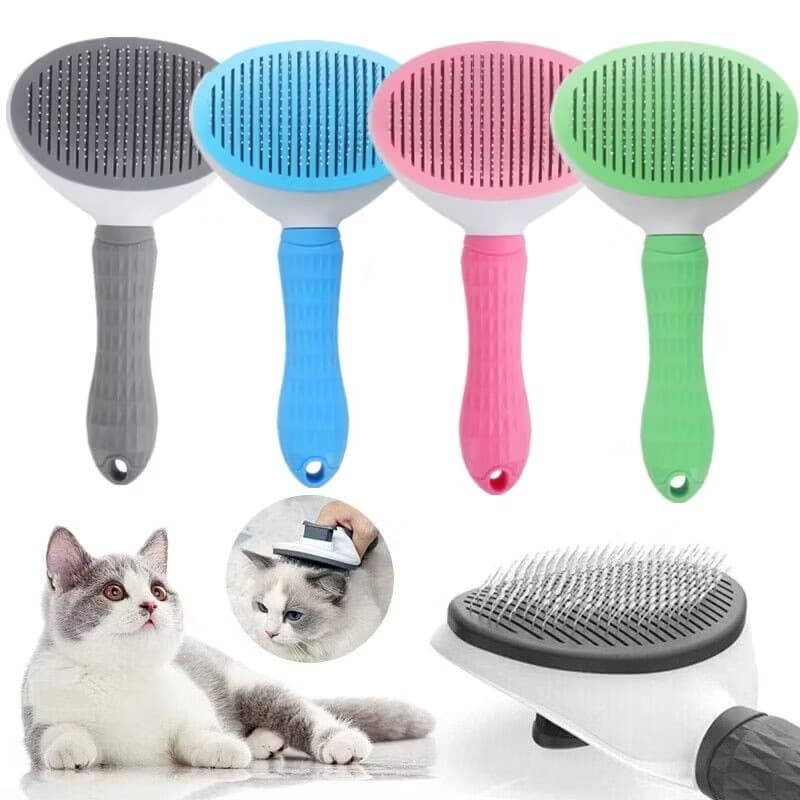 Escova Autolimpante Para Cuidados Com Animais De Estimação-Removedor De Pêlos Dupla Face Cães E Gatos , Pente Desmatamen