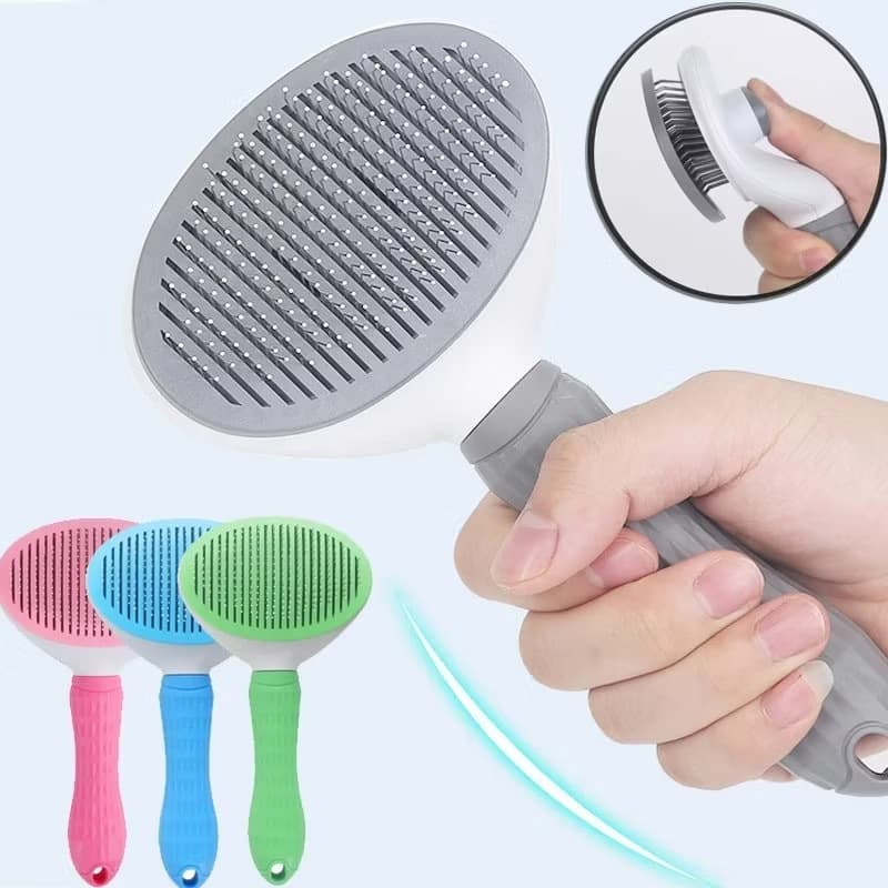 Escova Pente Plástico Ferro Para Pentear e Remover Tirar Pelos Dos Pets Cães E Gatos