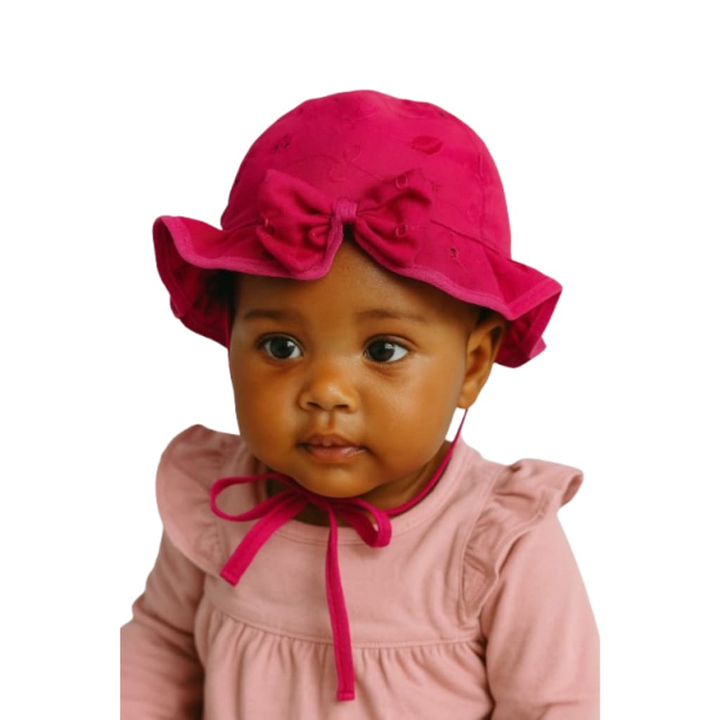 Bucket Rosa Bebê com Laço – Chapéu de Sol Infantil Estilo Princesa | Proteção Solar e Conforto Diário