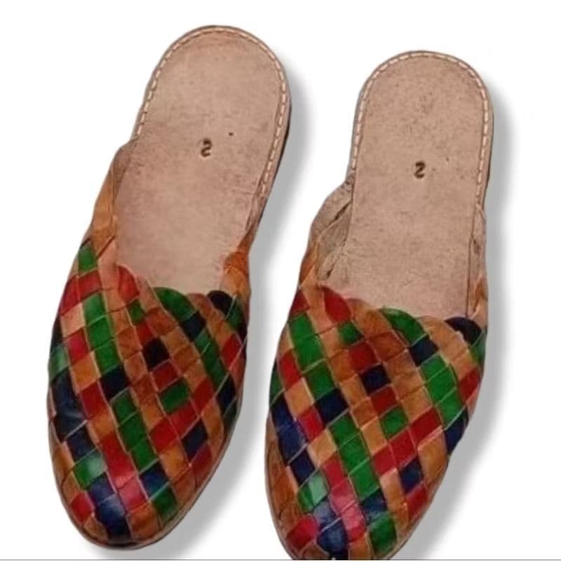Mule babuche xagrim pantufa Couro legítimo"  tranca colorido"