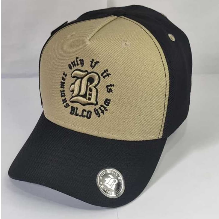 Boné Black.Co Bege/Preto Edition Limited Snapback Aba Curva