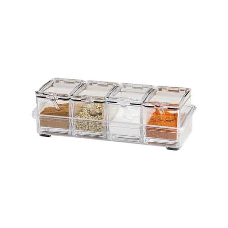 4 Porta Temperos Condimentos Acrílico Organizadores