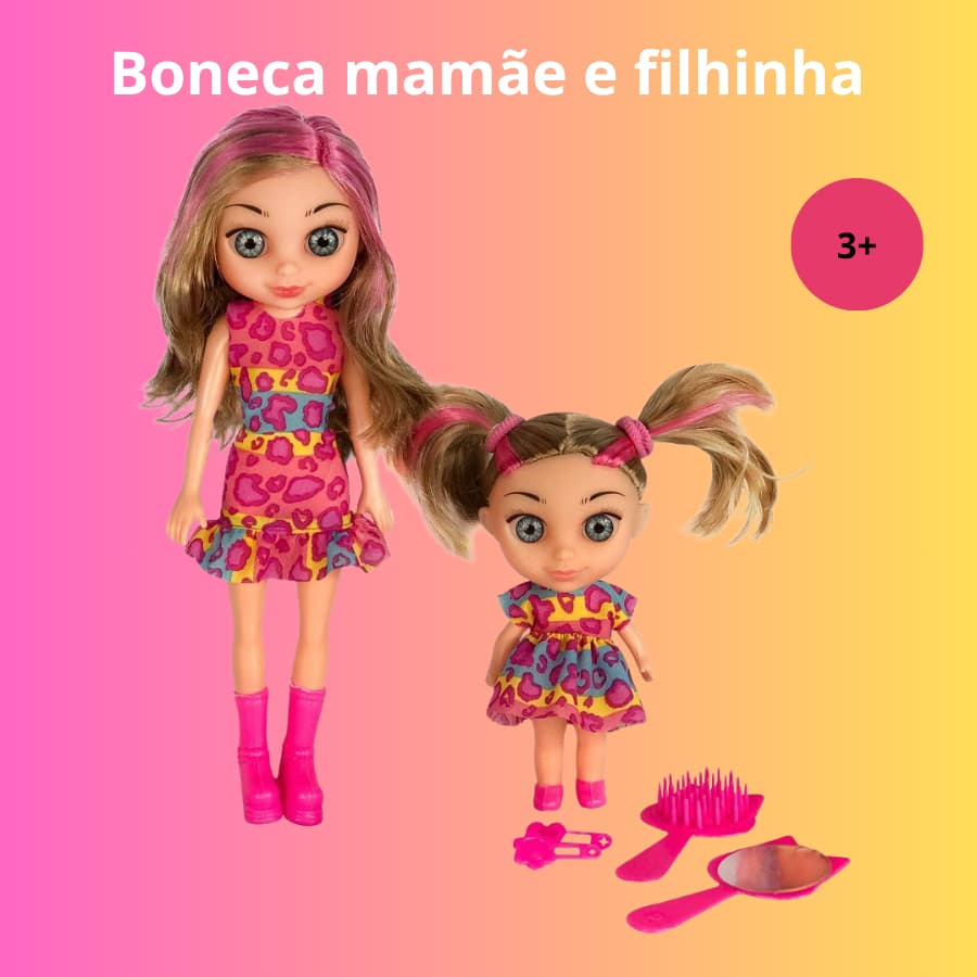 Boneca Juju Mamae Filhinha Criatividade Diversao Acessorios Infantil Presente Menina
