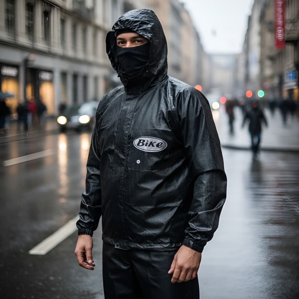 Capa de Chuva Motociclista Poliéster com Touca