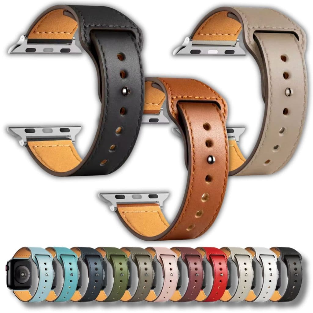 Pulseira de Couro Para Smartwatch Apple Watch Pro 49mm 45mm 41mm 42mm 44mm Ultra