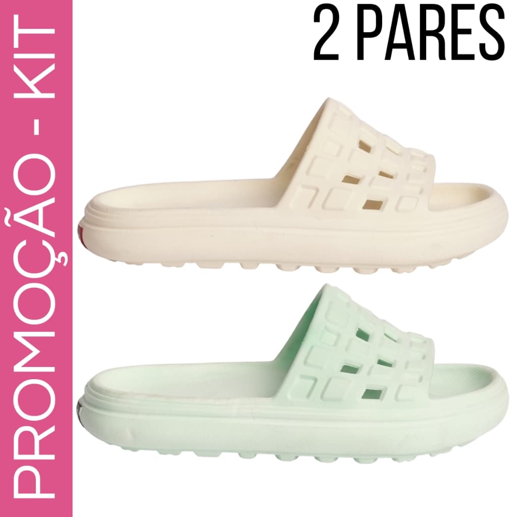 Kit 2 Pares Chinelo Nuvem Slide Leve Confortável e Resistente Perfeito para o Dia a Dia