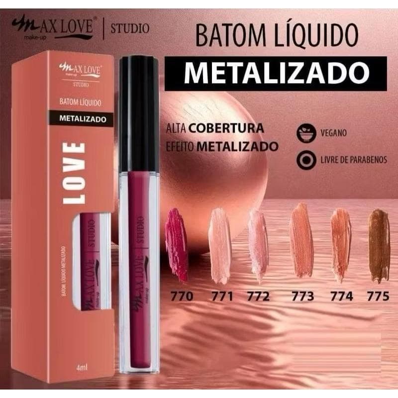 Batom Liquido Metalizado Max Love