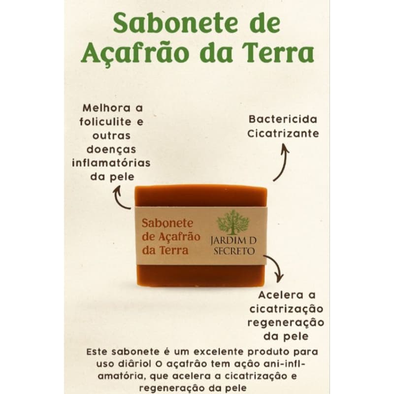 kit 3 Sabonetes de Açafrão Jardim D’ Secreto – Clareia, trata e ilumina sua pele naturalmente!
