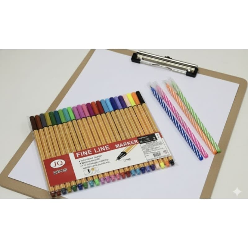 Canetas FineLiner 24 Cores 0.4mm + Canetas Coloridas 05 Cores 0.7mm