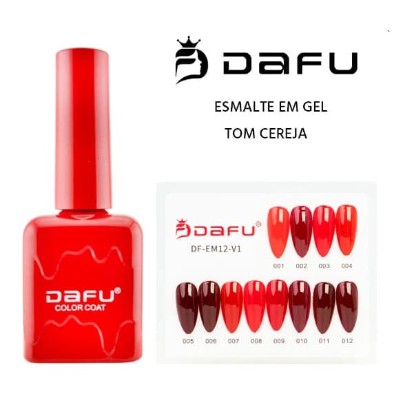 Esmalte em Gel 10 ML - Tons de Cereja Nova Coleção - Dafu - Cobertura Perfeita - Secagem Led UV