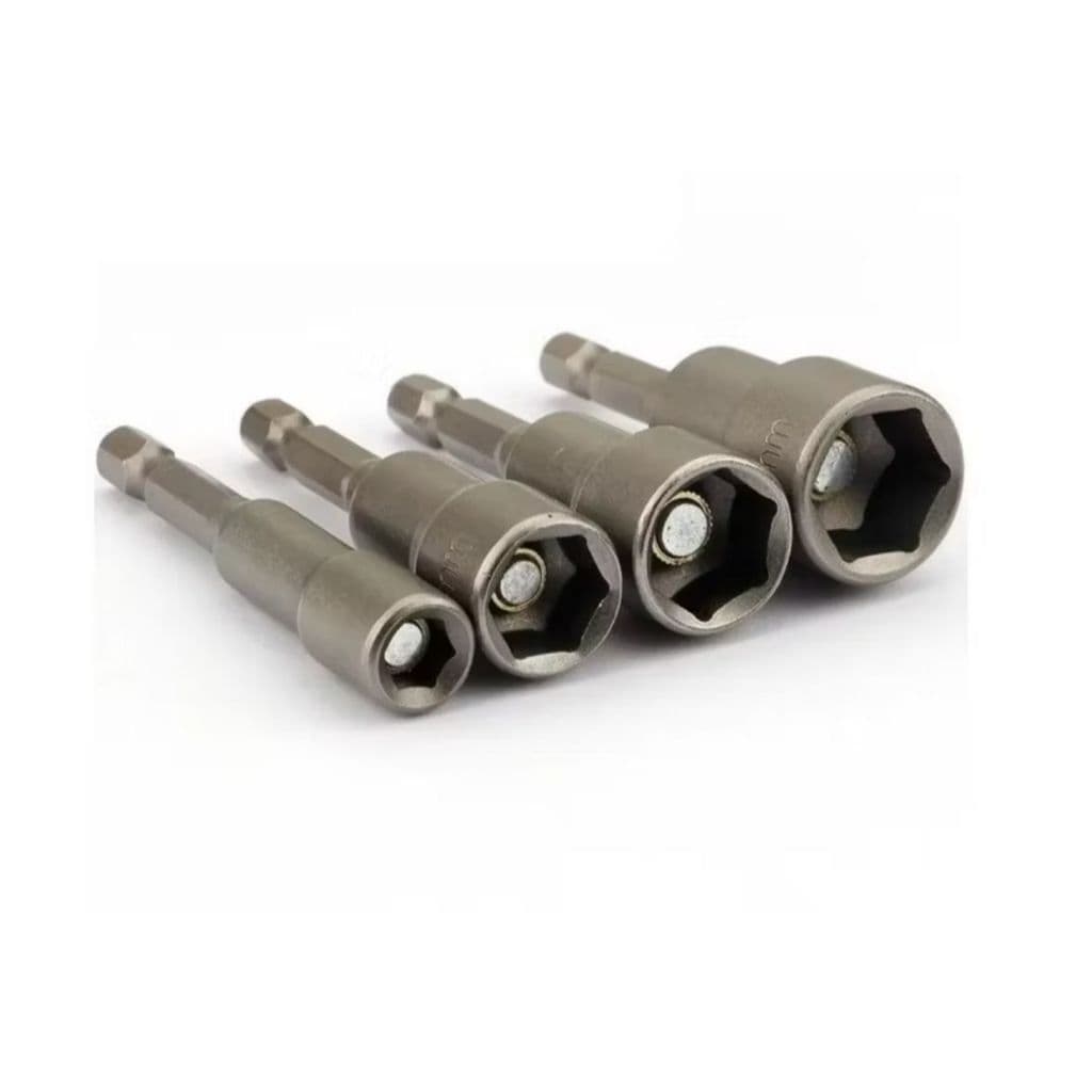 Jogo de Soquetes Idea 4 Peças – 8mm, 10mm, 11mm e 13mm | Ferramenta Profissional para Parafusadeira