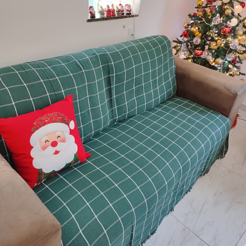 Manta De Sofá Decoração Natal 2,40 x 1,80 Gigante Protetora 100% Algodao Barato Promoção