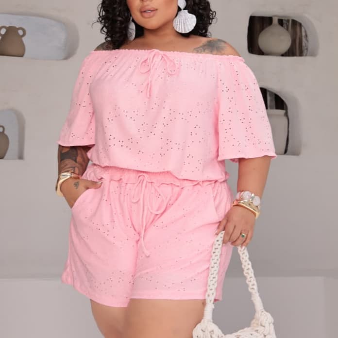 Conjunto Social Plus size Feminino Short e Blusa Premium