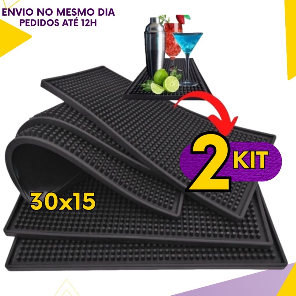 2 e 1un - Tapete Escorredor De Louças Bar E Barbeiro PVC Emborrachado Antiderrapante