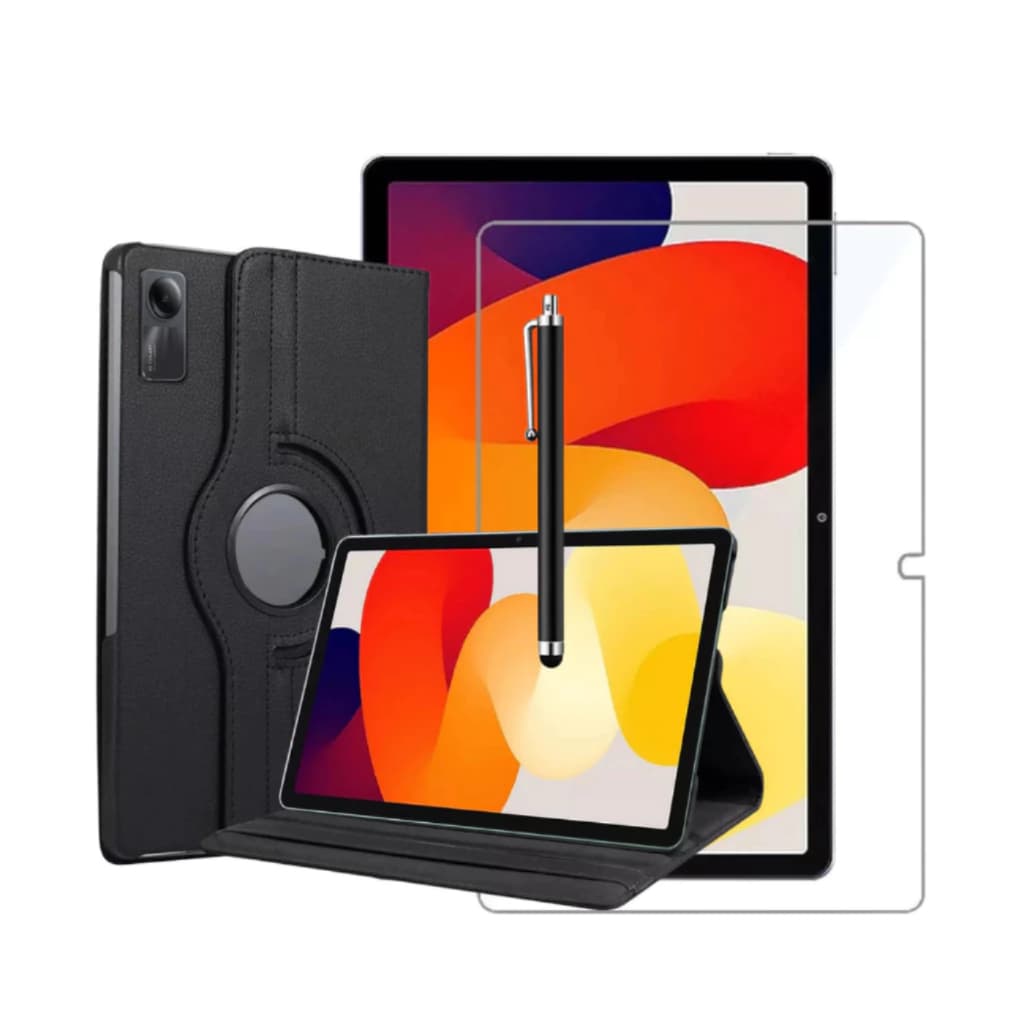Kit Capa Case Giratória + Película + Caneta Para Xiaomi Redmi Pad SE 11 Polegadas
